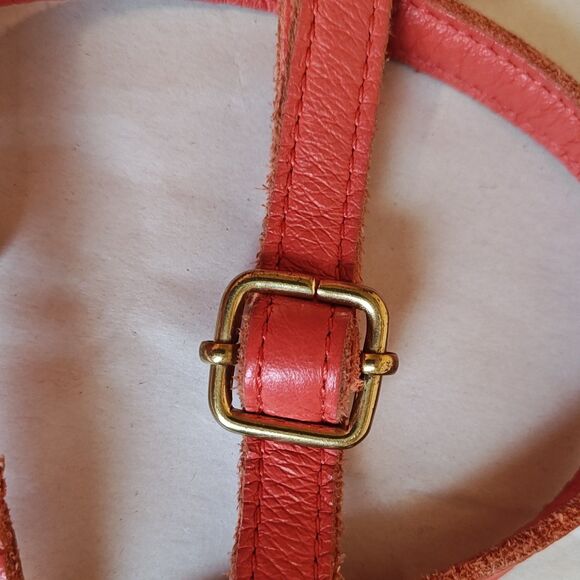 Linea Pelle Collection Crossbody Bag Womens Leather Gold Hardware Adjustable Str - Picture 11 of 13